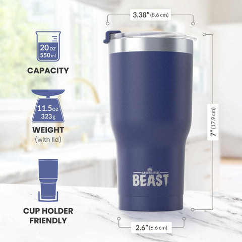 Greens Steel Beast gift box with royal blue tumbler enhances gift appeal