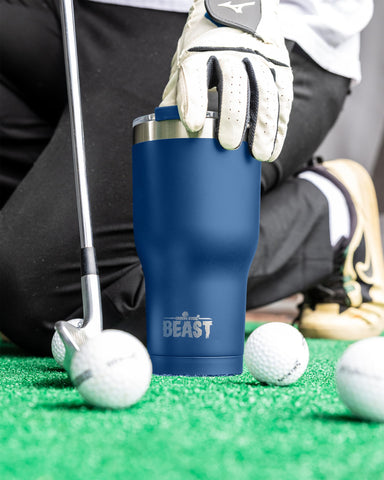 Greens Steel Beast straw-curved in royal blue ideal for on-the-go hydration