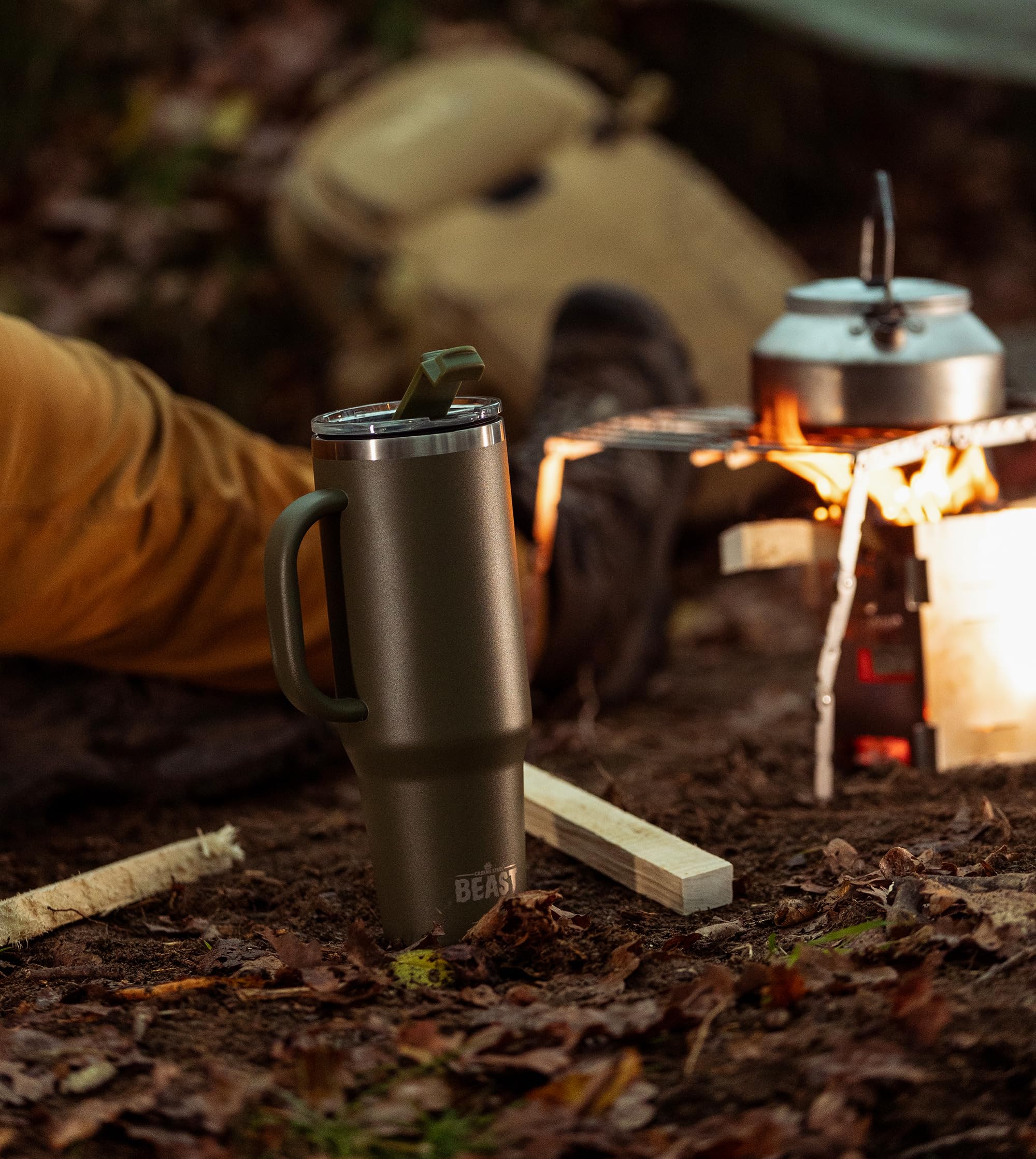 Greens Steel Beast 50 oz tumbler with two straws for versatile sipping