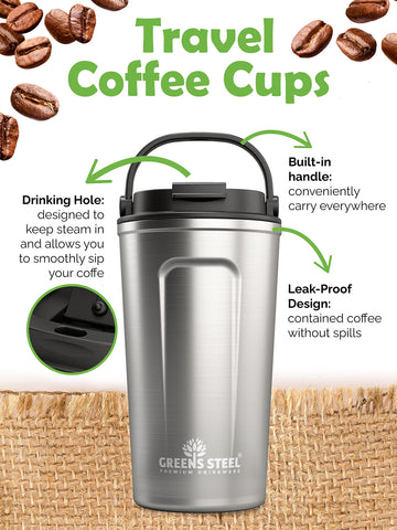 Greens Steel cup interior stays tasting pure, thanks to a polished flavor-neutral surface.