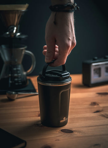 Greens Steel leak-proof travel cup reduces spill risk during travel