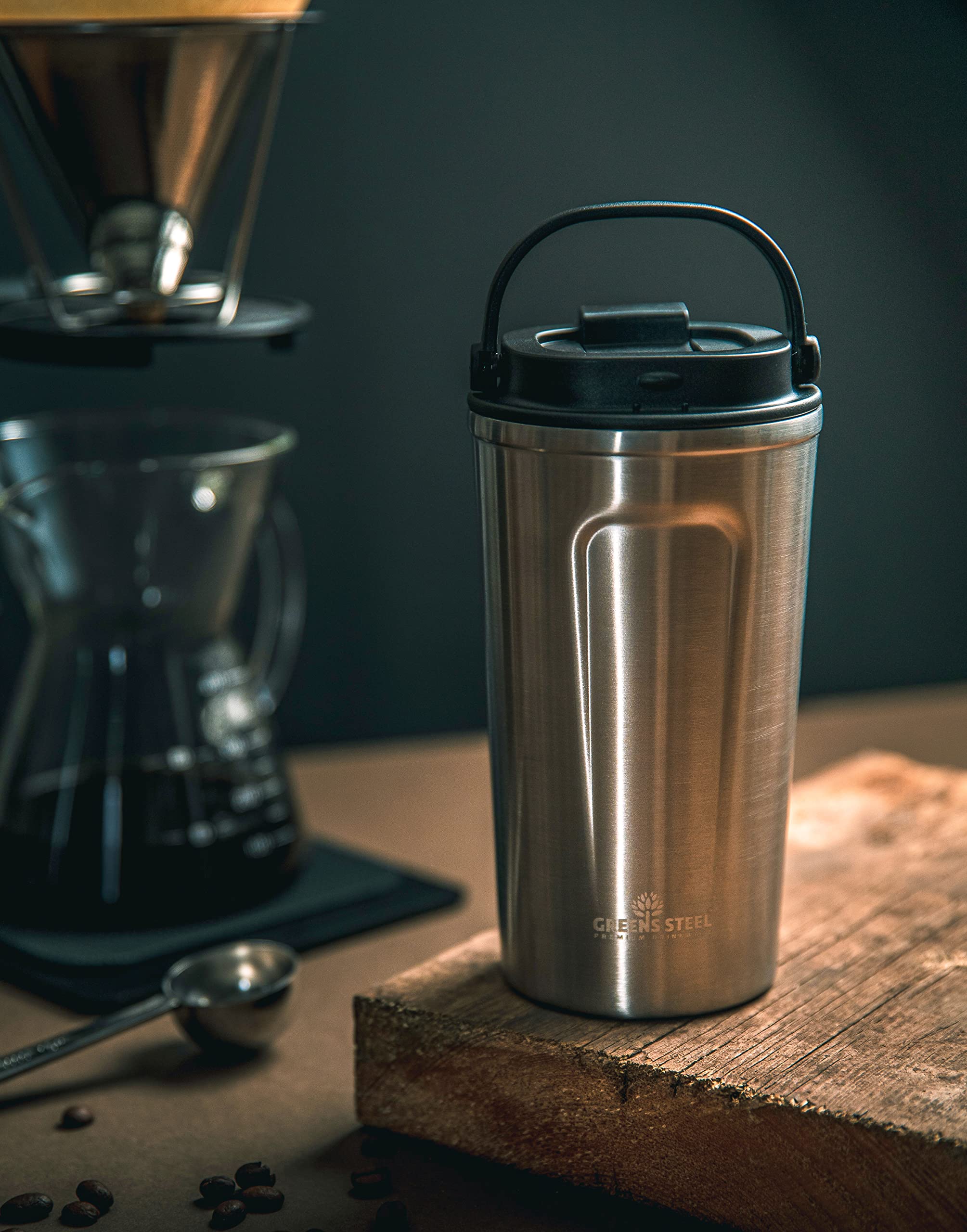 Greens Steel reusable design helps reduce disposable cup waste daily.