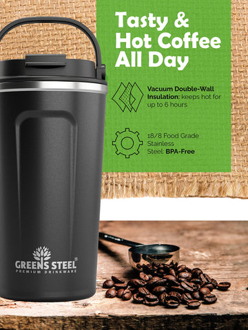 Greens Steel stainless steel 16oz mug for durable everyday coffee