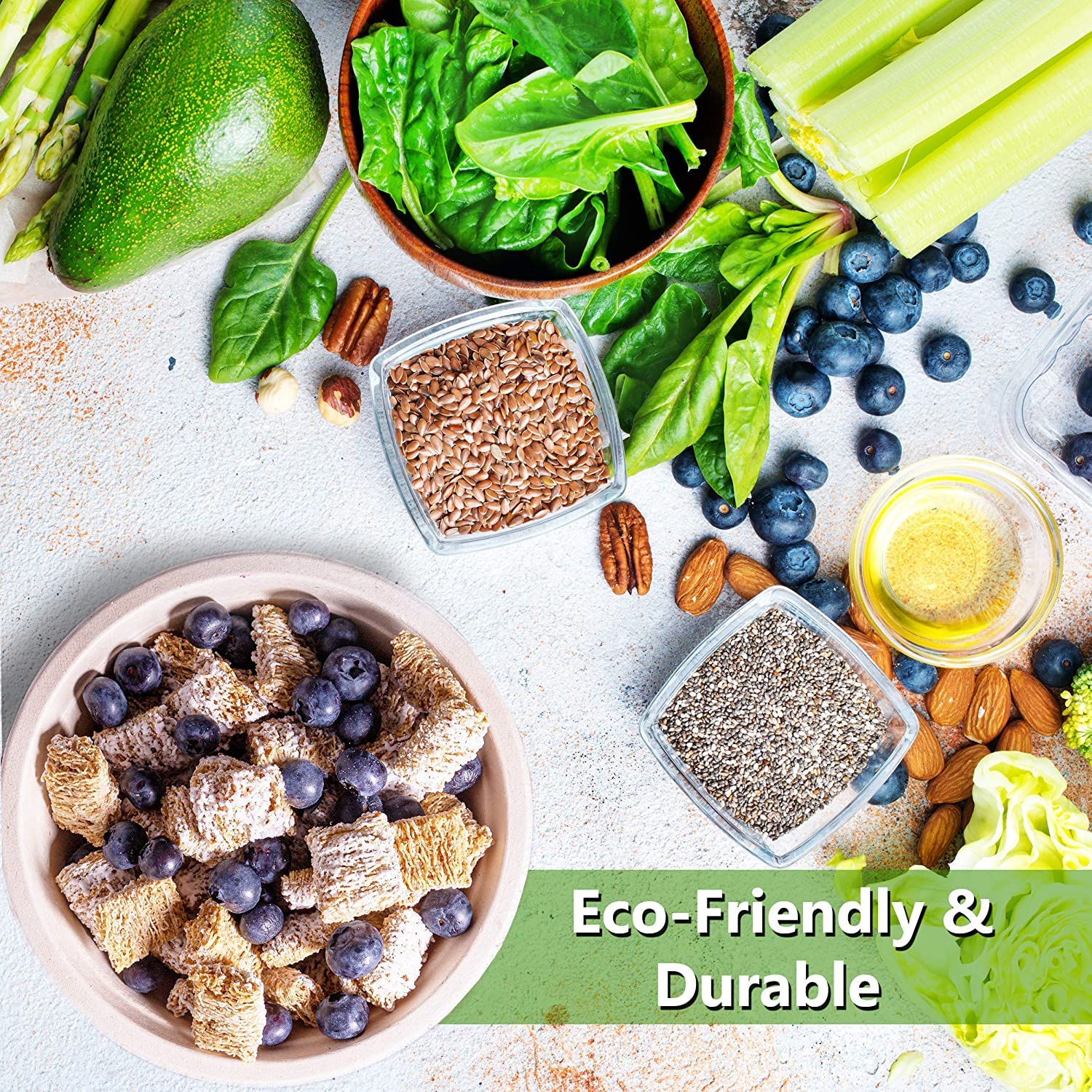 Green Swan 16oz bowl serving fresh salad, eco-friendly daily option.