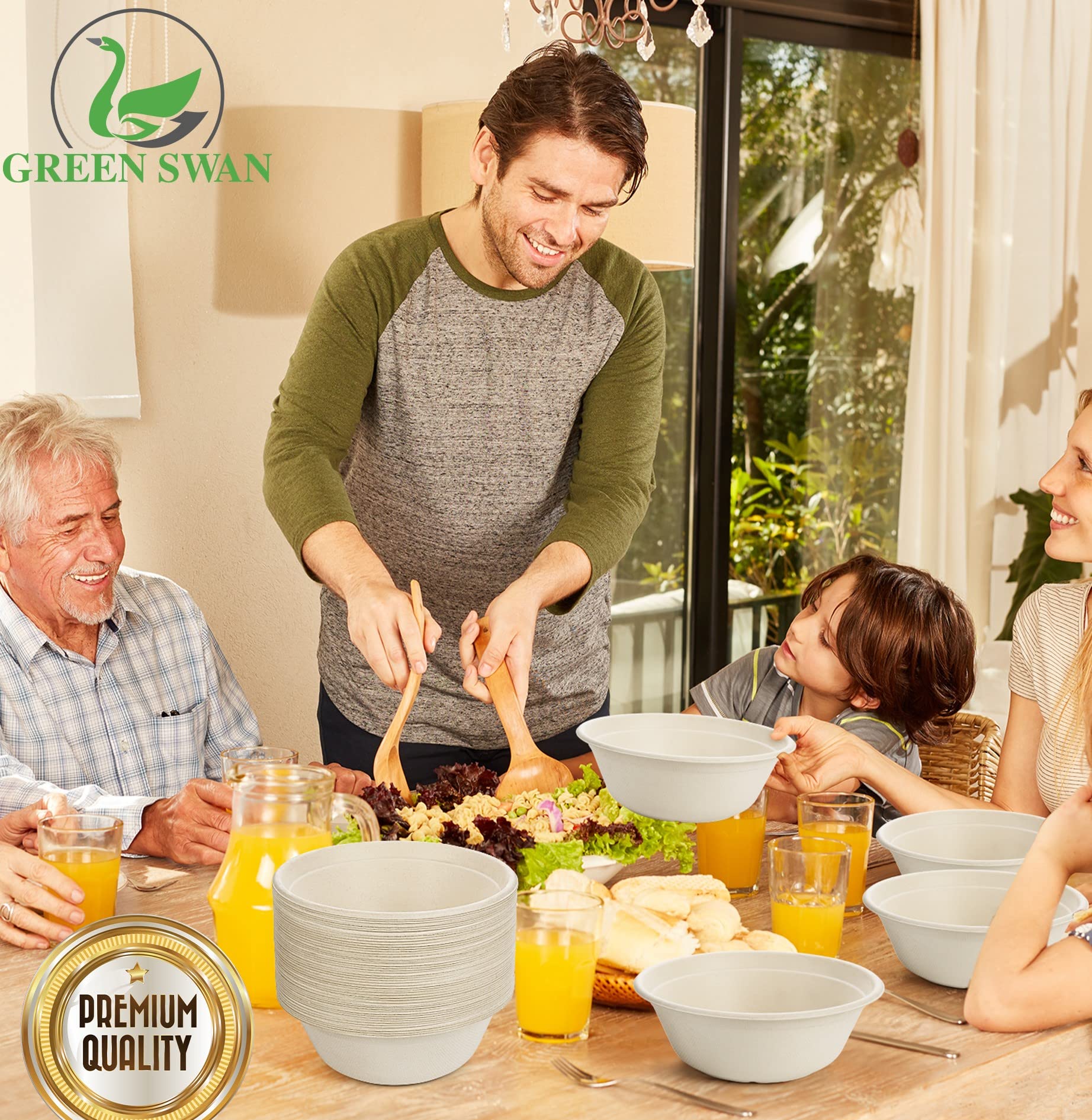 Green Swan 16oz bowls microwave safe up to 200C, no aftertaste.