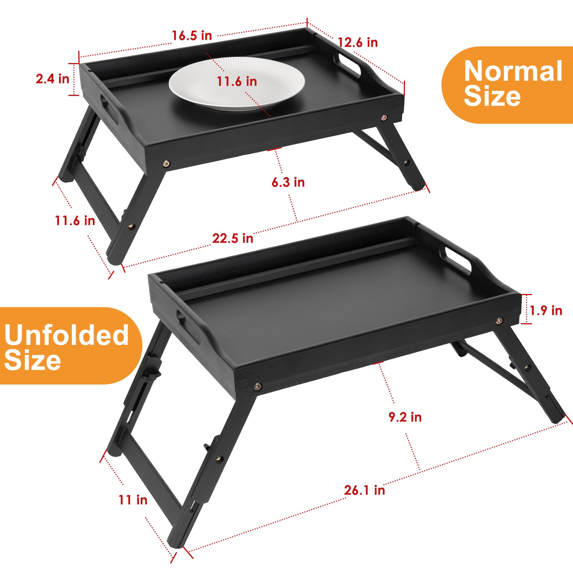 Greenual bed tray table with double handles for simple carrying from room to room.