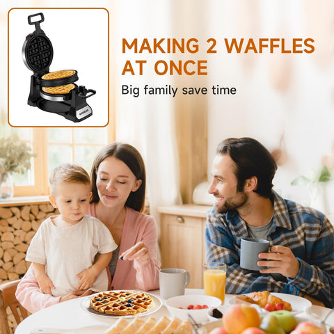 Greeze 1400W power delivers fast, thick Belgian waffles