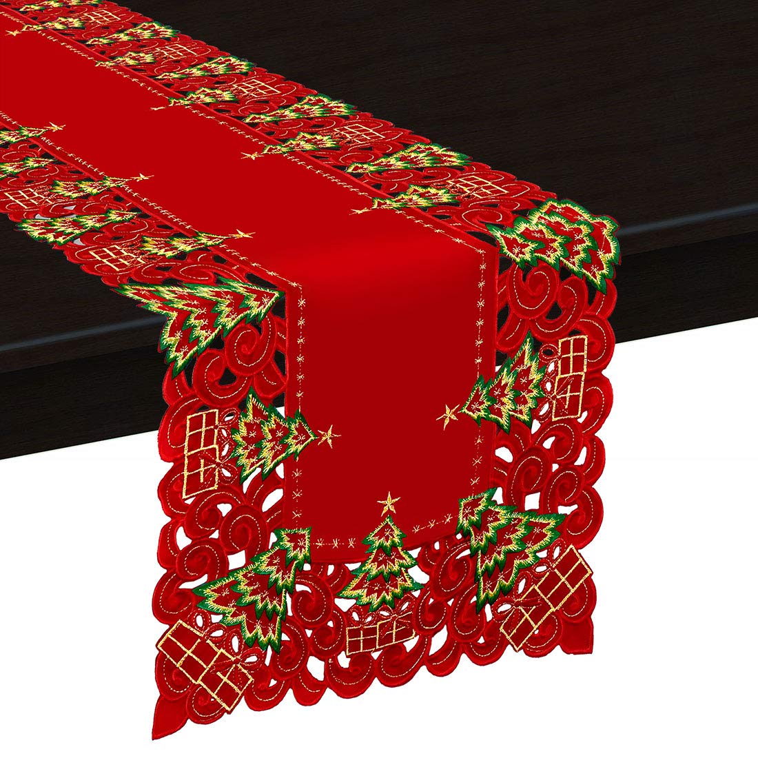 Grelucgo cutwork embroidery close-up highlights detailed craft for seasonal decor.