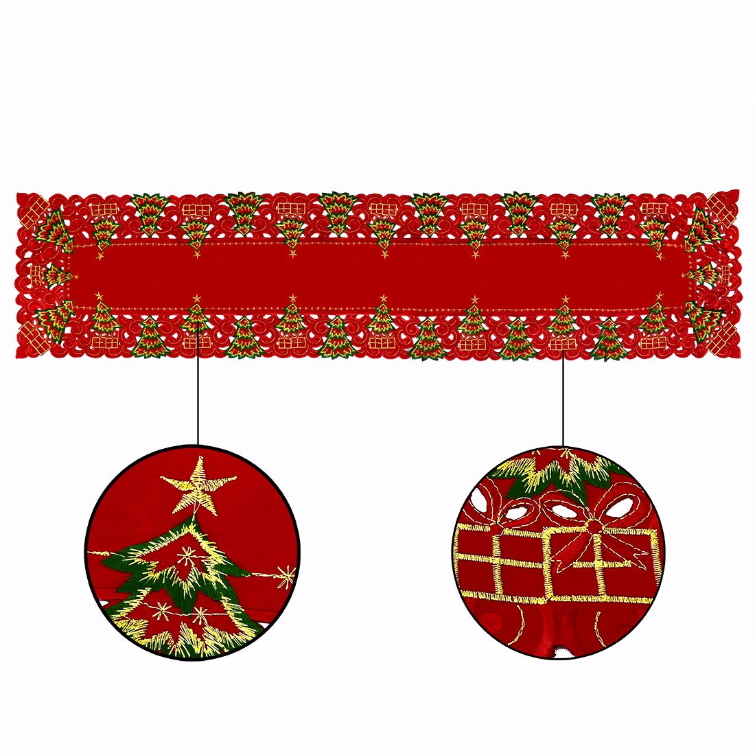 Grelucgo traditional red fabric elevates holiday tables with classic warmth.