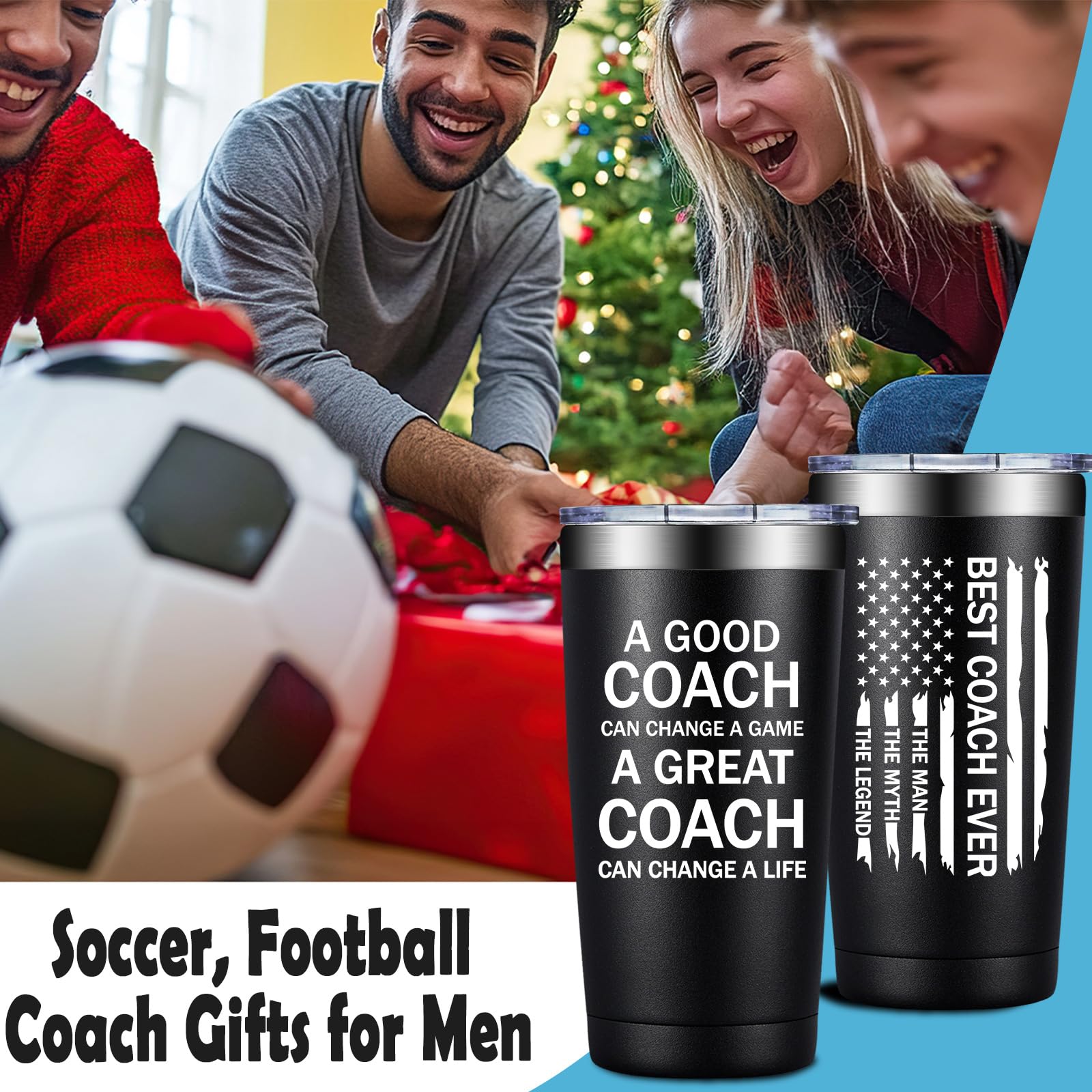 Grifarny 20oz soccer tumbler maintains hot coffee during early trainings