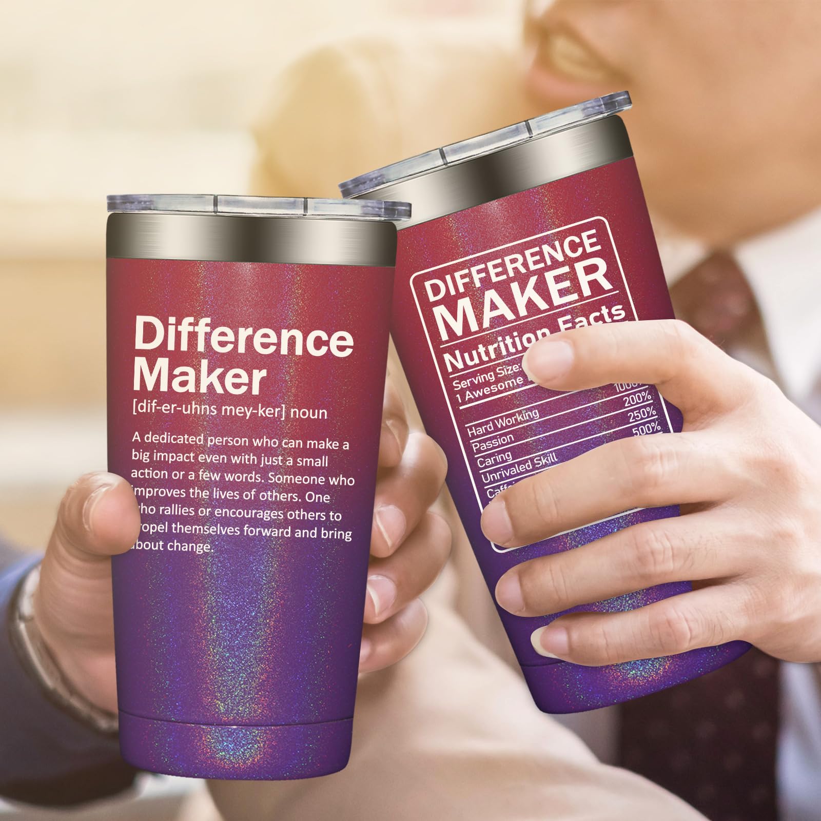 Grifarny Difference Maker tumbler in use with coffee