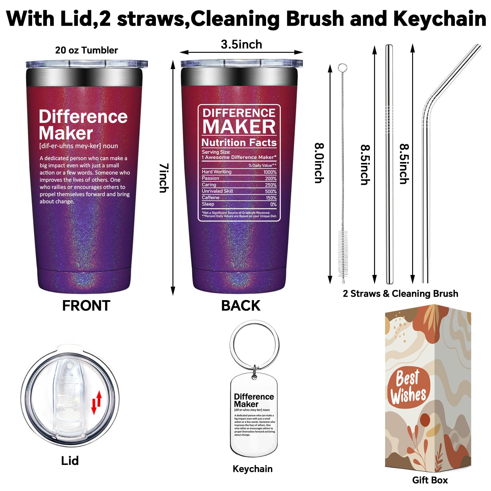 Grifarny tumbler with straight straw for easy sipping