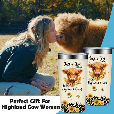 Grifarny Highland Cow tumbler in a gift box, ready for gifting