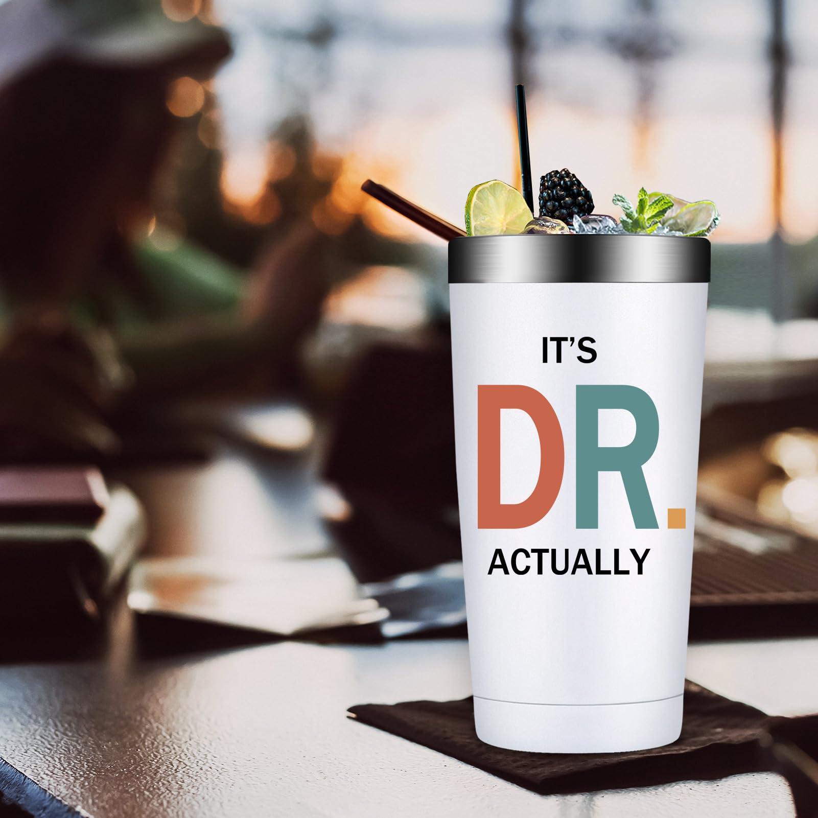 Grifarny It's Dr Actually tumbler 20oz designed for daily coffee or beverages.