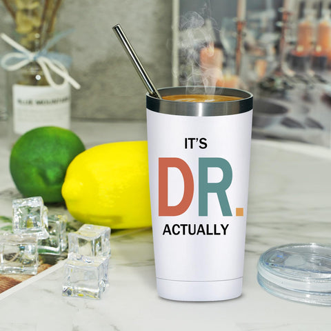 Grifarny It's Dr Actually tumbler 20oz handle grip for comfortable daily use.