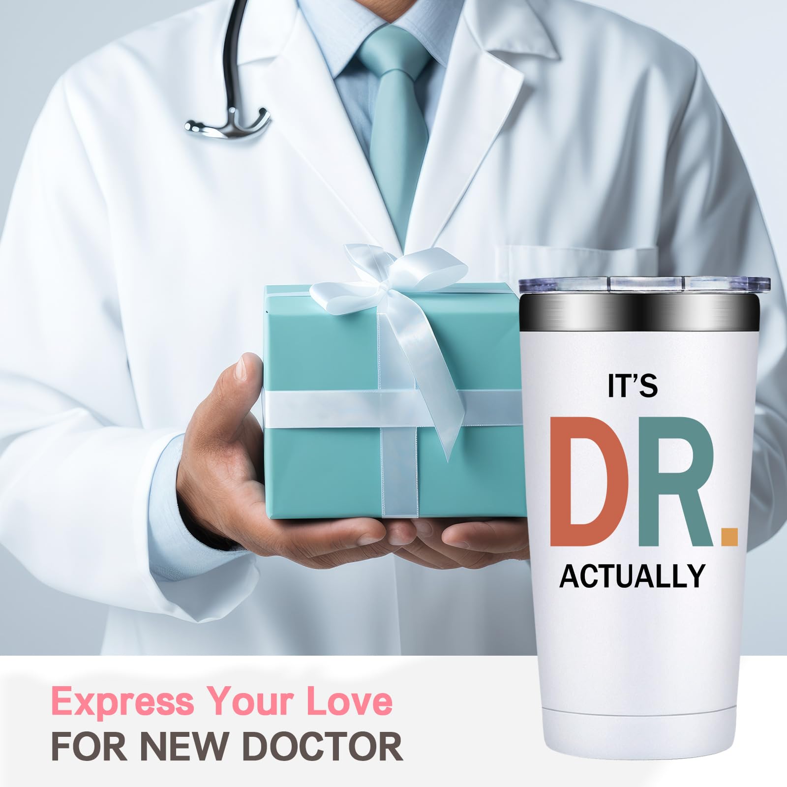 Grifarny It's Dr Actually tumbler 20oz side view highlighting double-wall insulation.