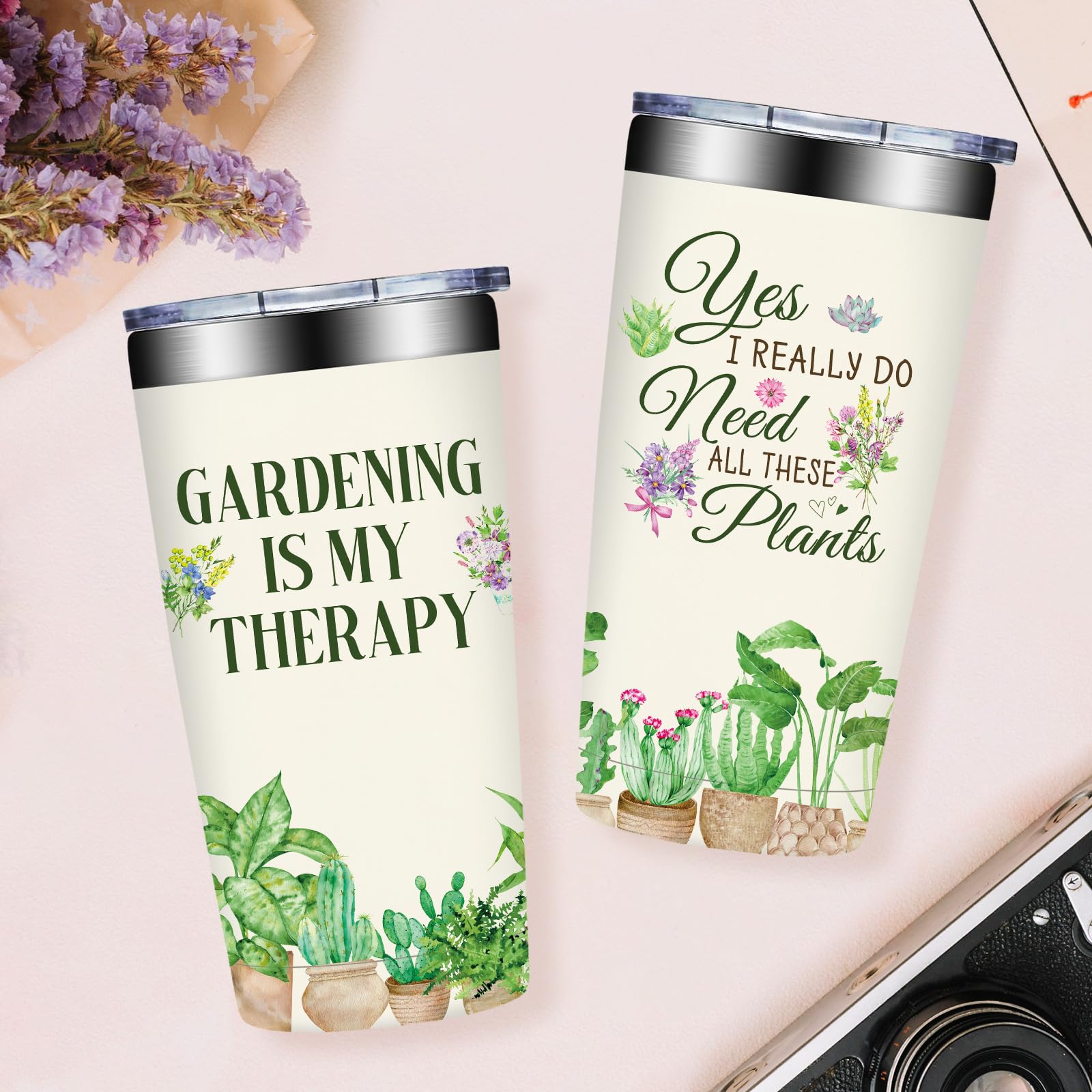 Grifarny tumbler keeps drinks cold during garden breaks.