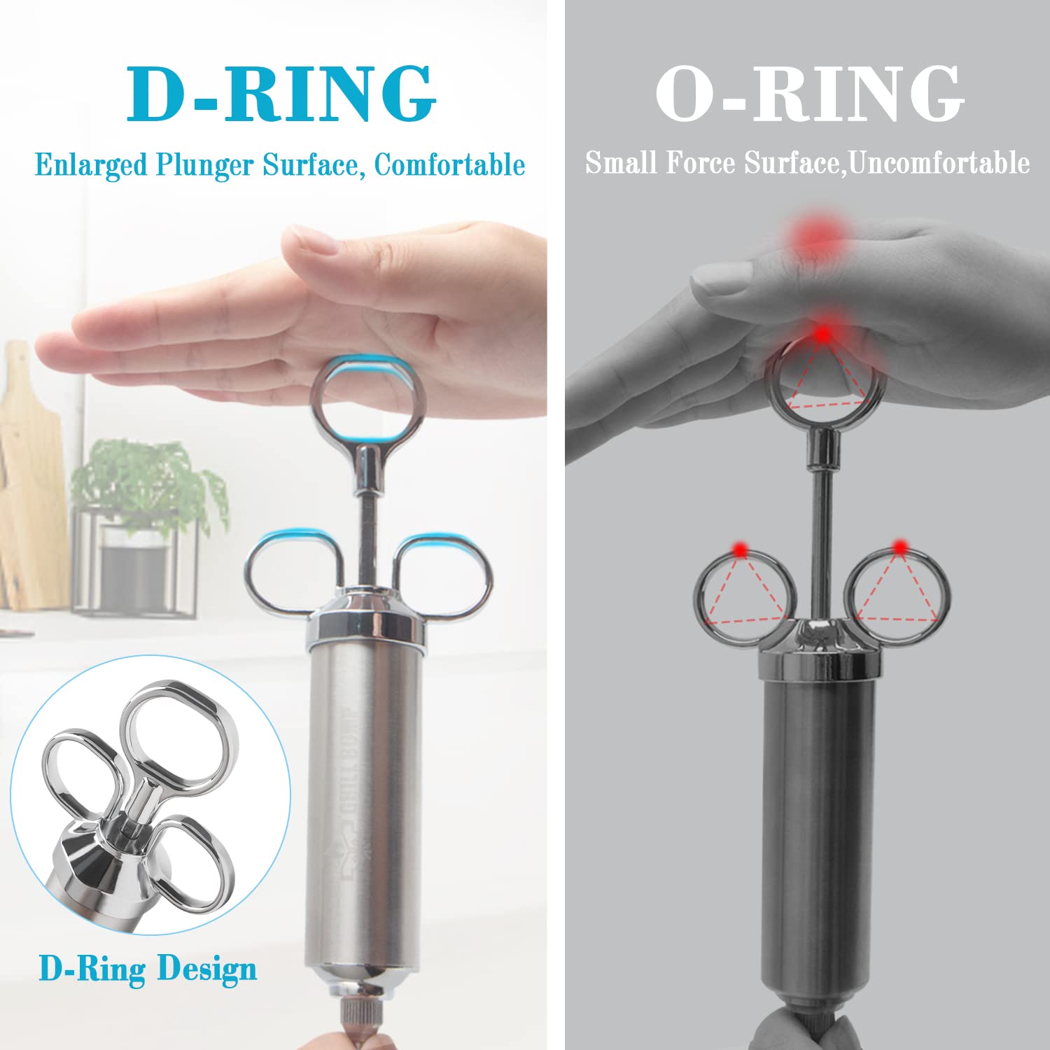 GRILL BUMP enlarged angled-cut needle reduces clogging for smooth injections