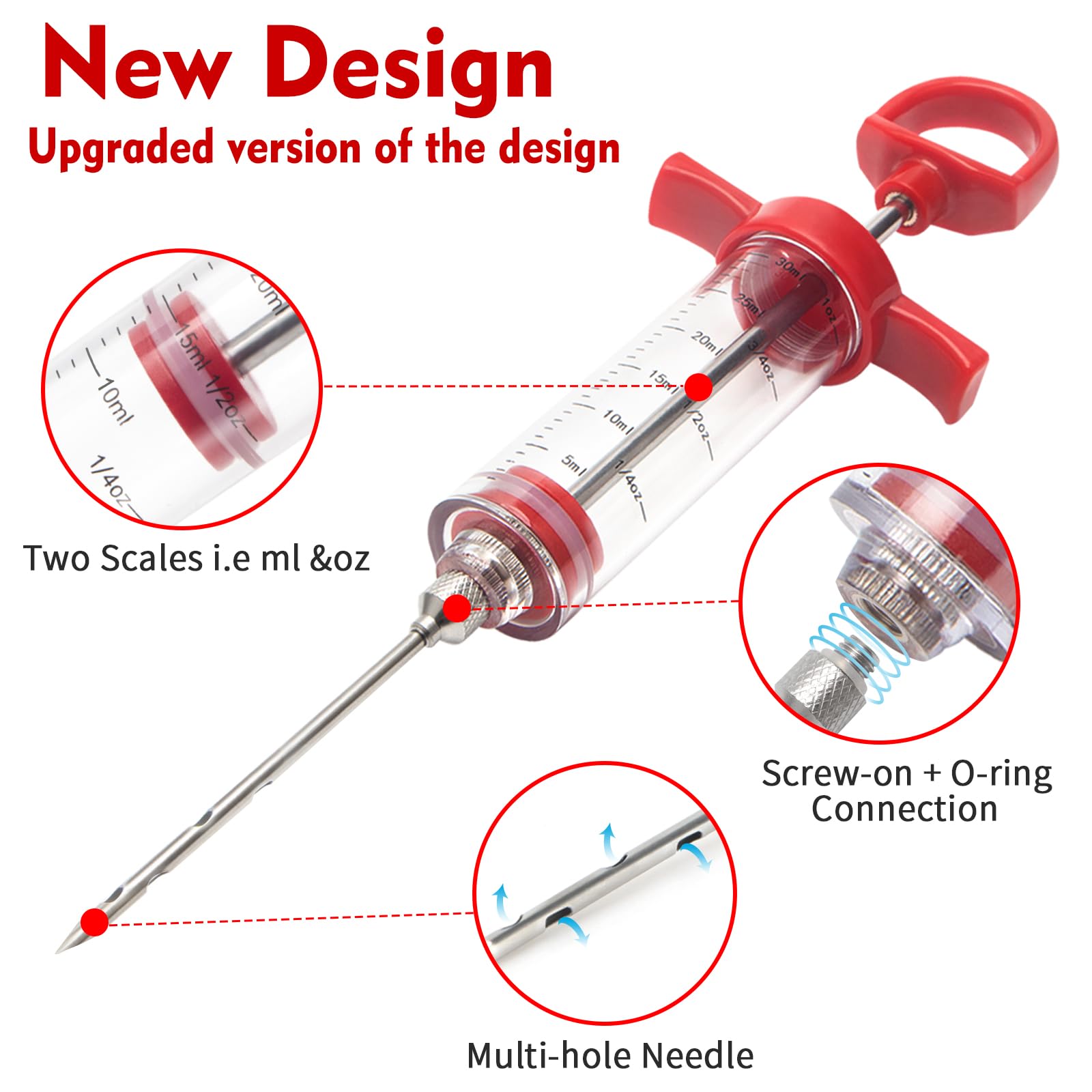 GRILL BUMP injector o-rings and barrel close-up highlighting safety and durability
