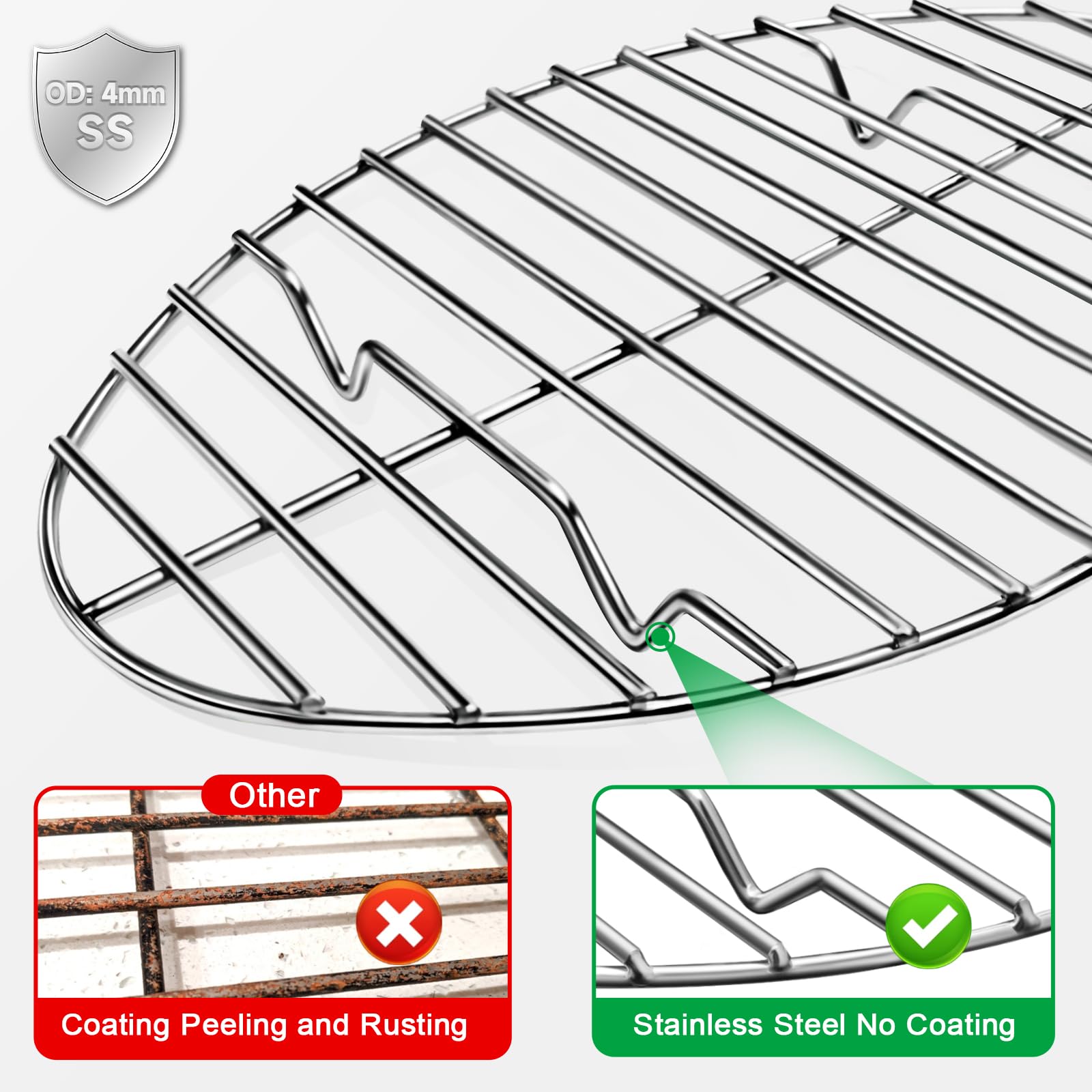 GRILL BUMP oval roasting rack in oven promotes air flow for crispy crust.