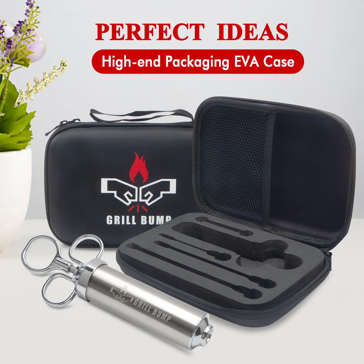 GRILL BUMP stainless steel meat injector for safe, durable use