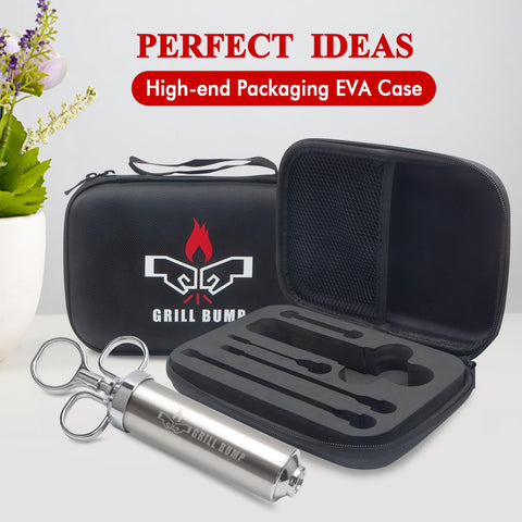 GRILL BUMP stainless steel meat injector for safe, durable use