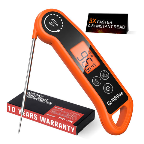 GrillBliss Instant Read Thermometer front view showing quick temperature insight for grilling