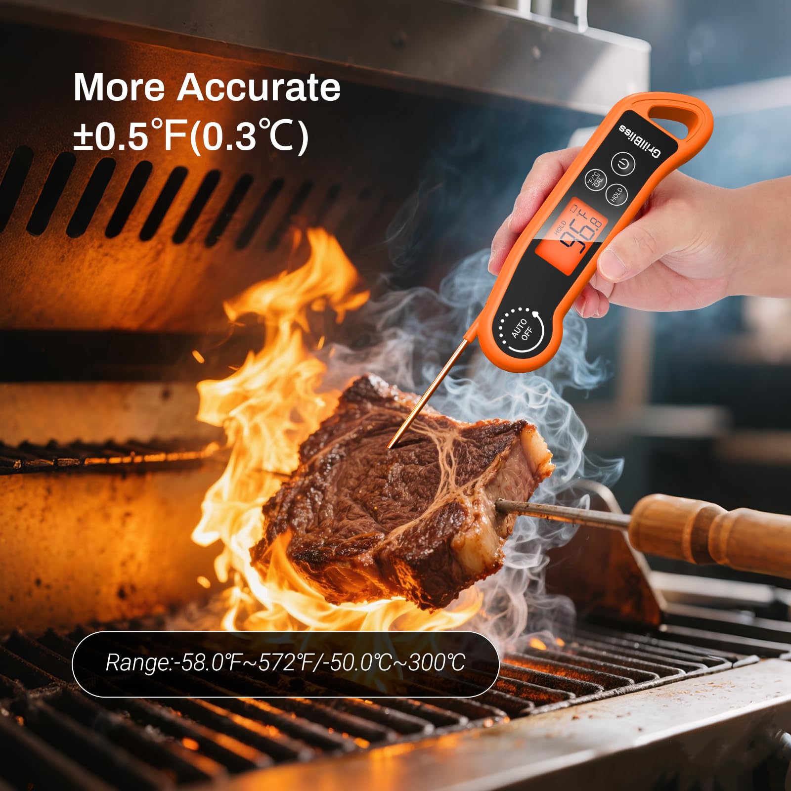 Close-up of GrillBliss K-type sensor emphasizing preciseRead performance