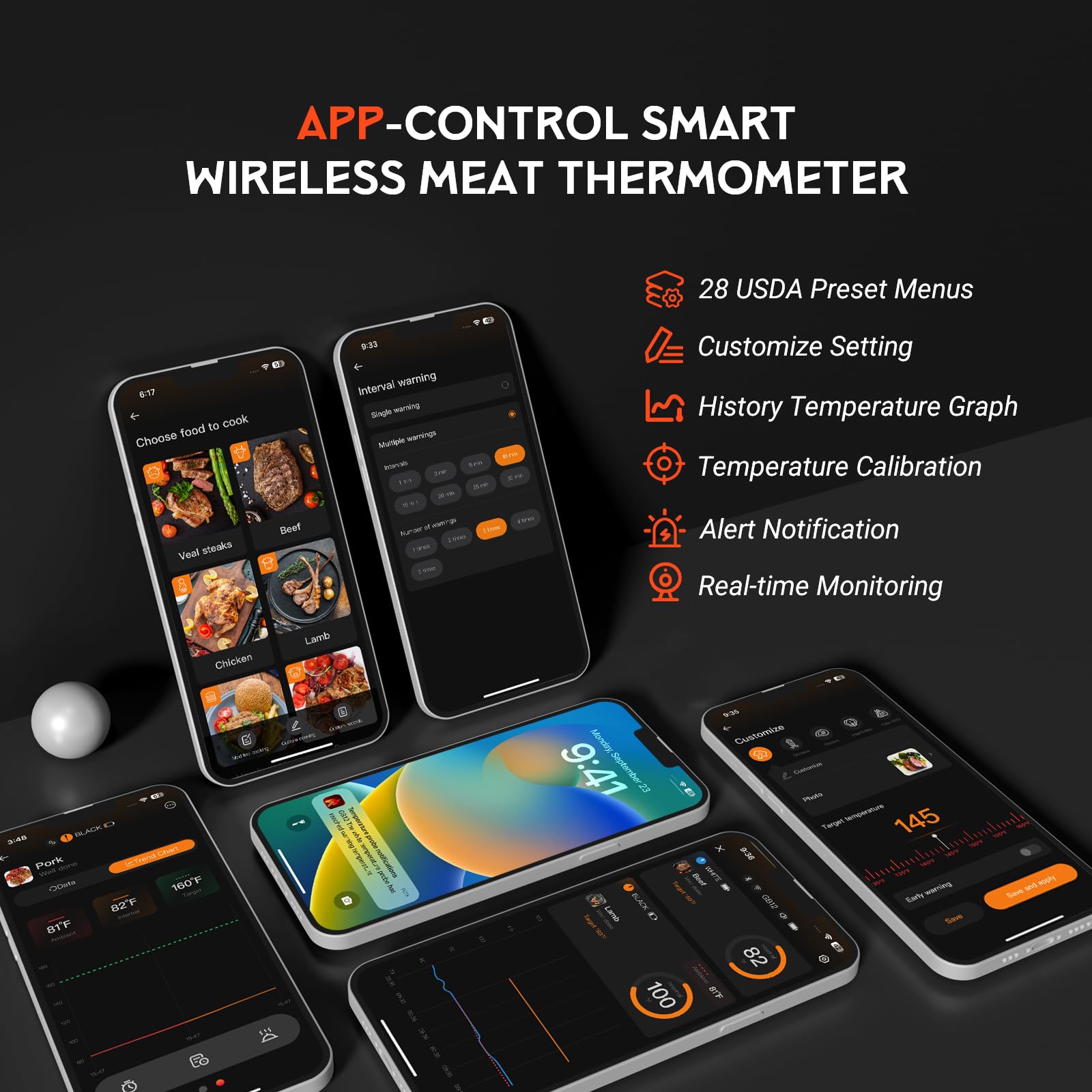 GrillBliss IP67 waterproof device resists splashes during cookouts.