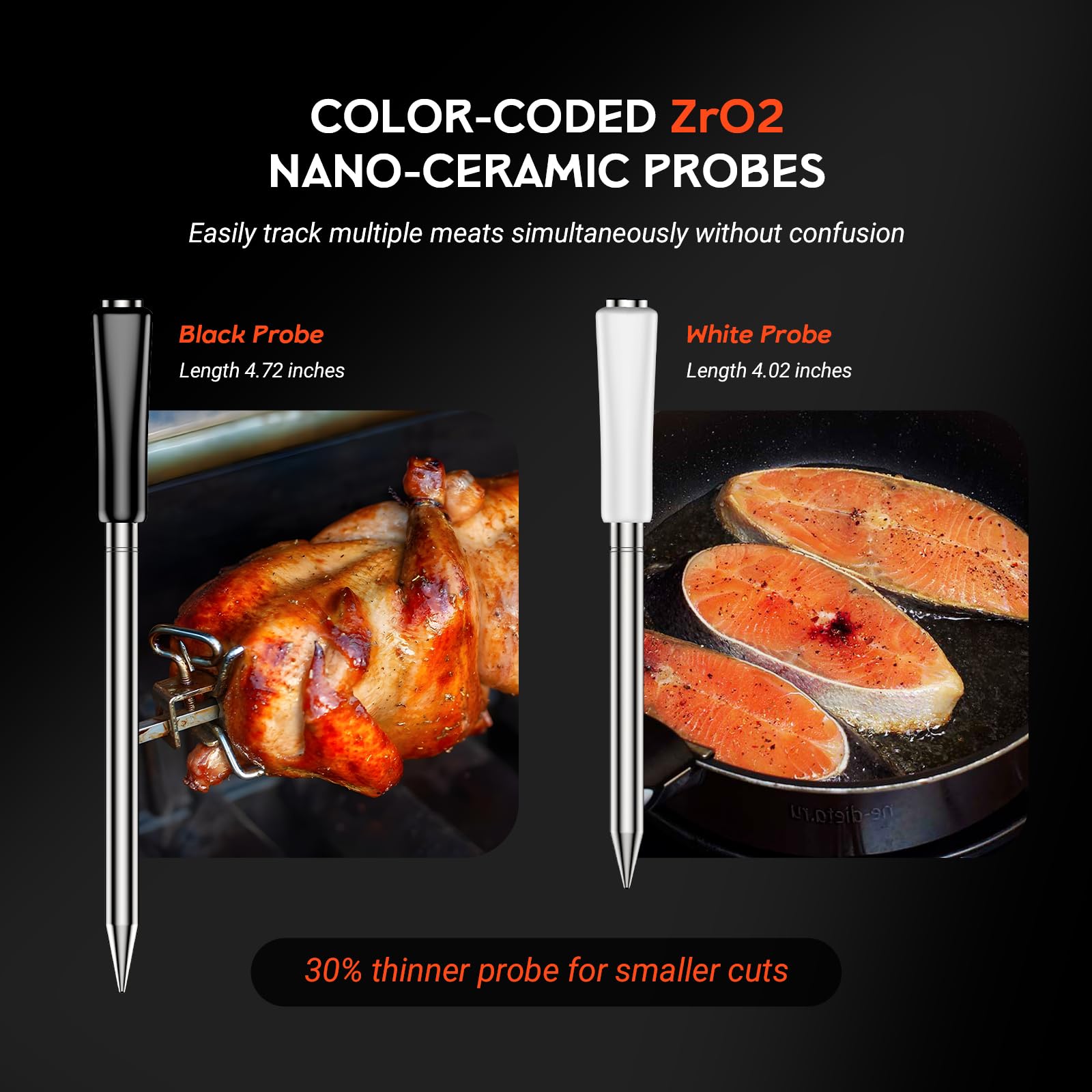 GrillBliss ceramic-handled probes designed for precise sensing.