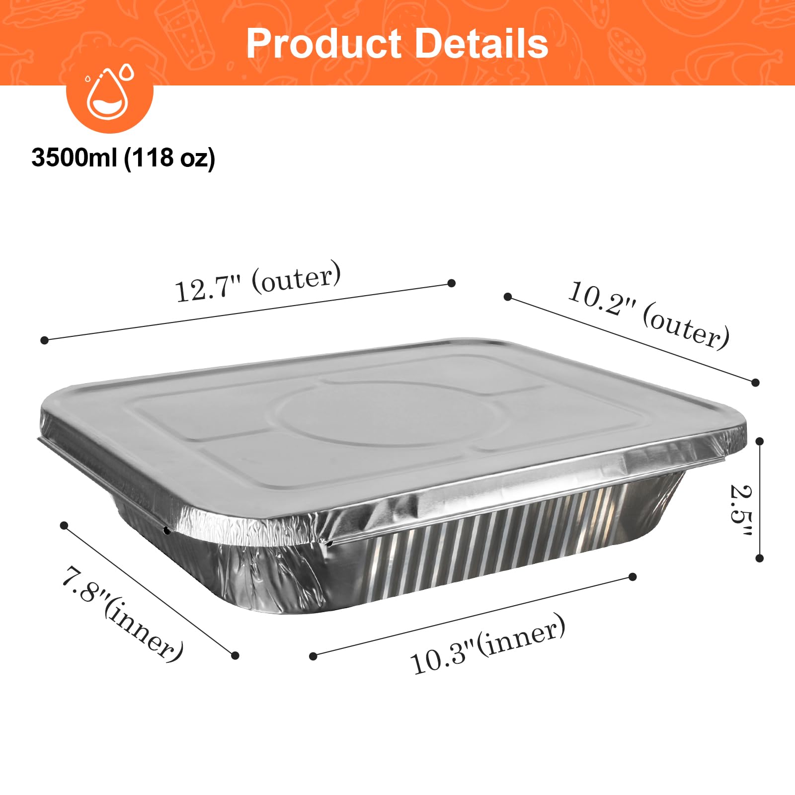 Stacked GrillChef foil pans save space in prep area