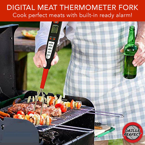 304 stainless steel tines on Grille Perfect thermometer fork are easy to clean