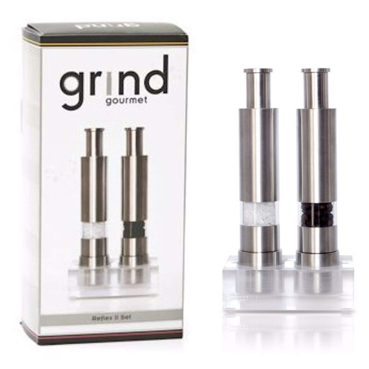 Grind Gourmet Himalayan salt compatible grinder for versatile seasoning.