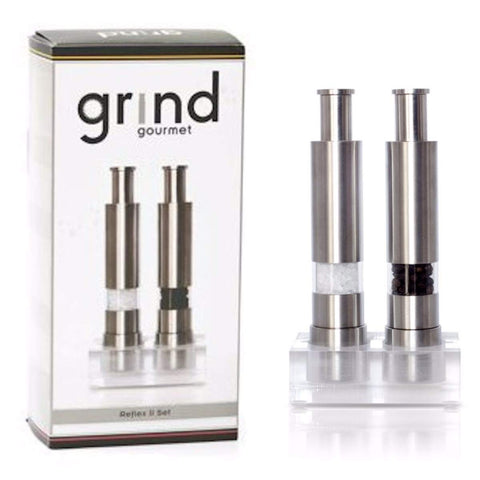 Grind Gourmet Himalayan salt compatible grinder for versatile seasoning.