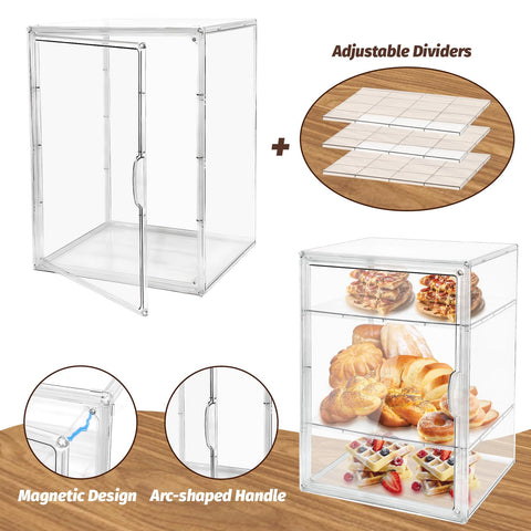 Grnheat Pastry Display Case bread and cookies on display stay neat and accessible.