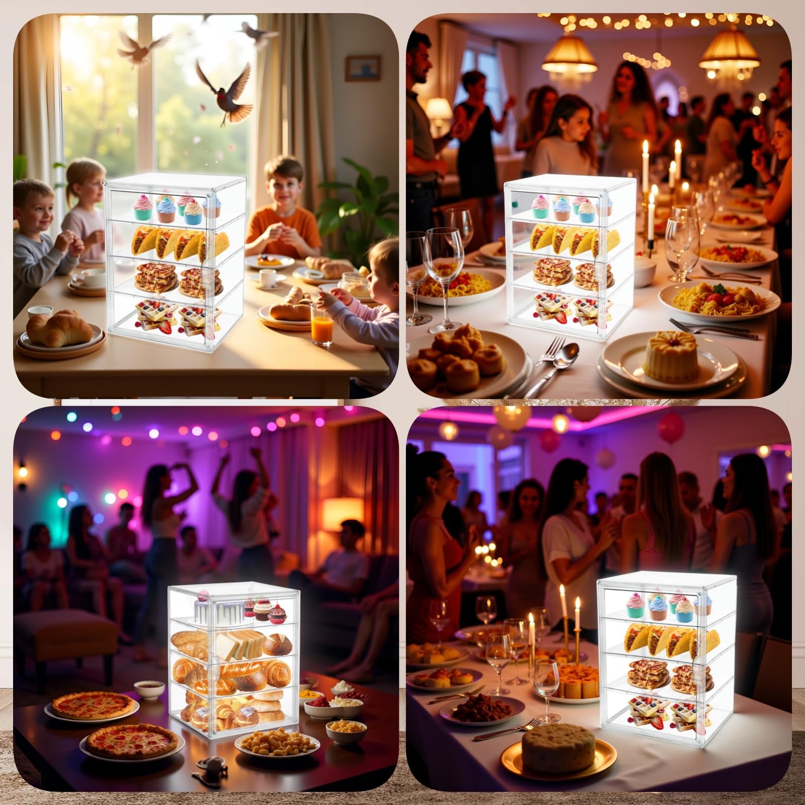 Grnheat Pastry Display Case versatile for events and home decor.