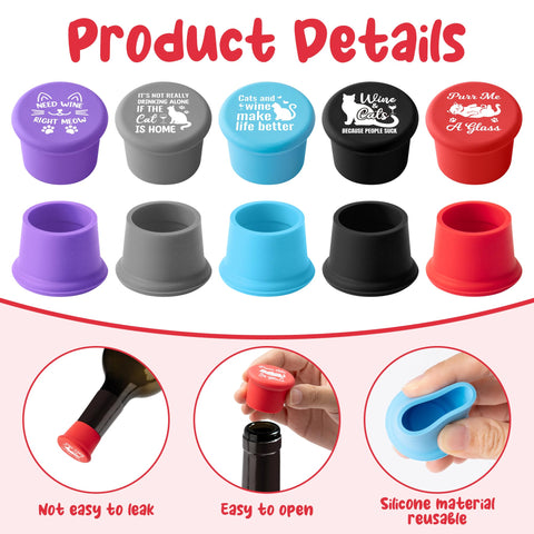 GROBRO7 cat-design caps showcase playful kitten art for colorful bottle sealing.