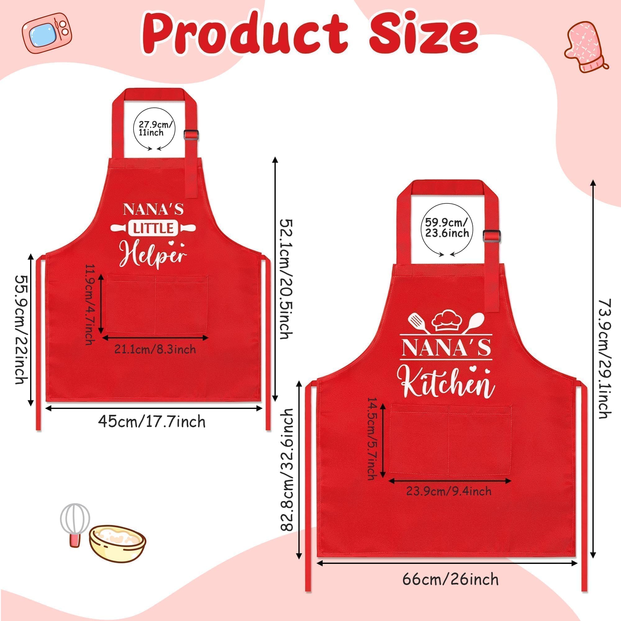 GROBRO7 nanas kitchen little helper apron front view for cooking and baking activities.