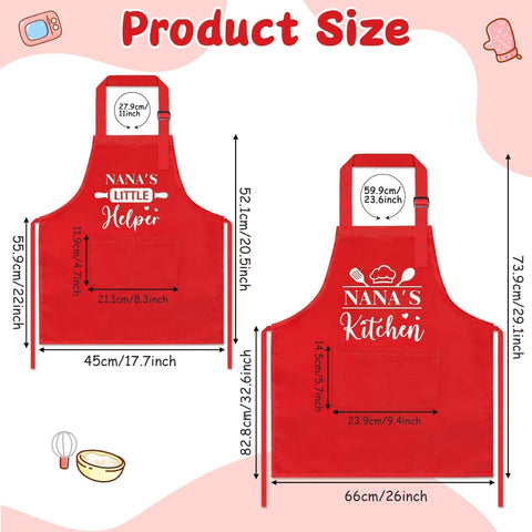GROBRO7 nanas kitchen little helper apron front view for cooking and baking activities.