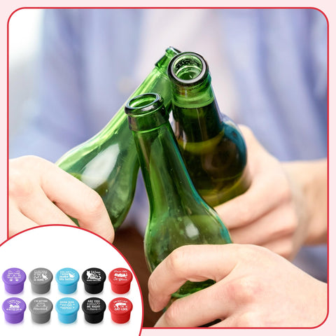 GROBRO7 universal-fit stoppers work with most wine, champagne, and soda bottles.