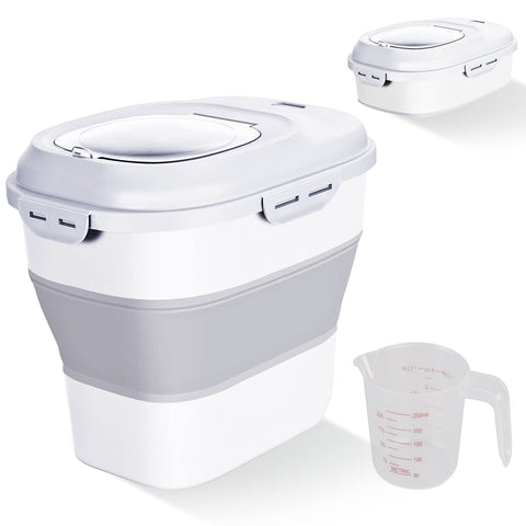 Gropecan cereal container folded-compact for space saving and easy storage.