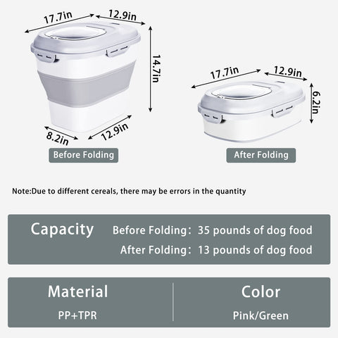Gropecan cereal container large capacity ideal for rice and pet food storage.