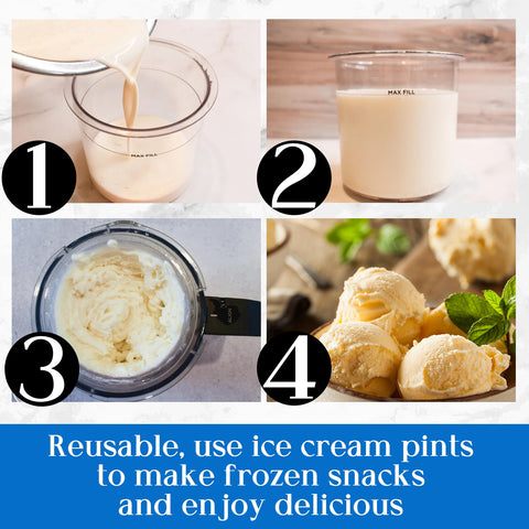 Gropecan Creami Pints reusable for crafting multiple flavors at home.