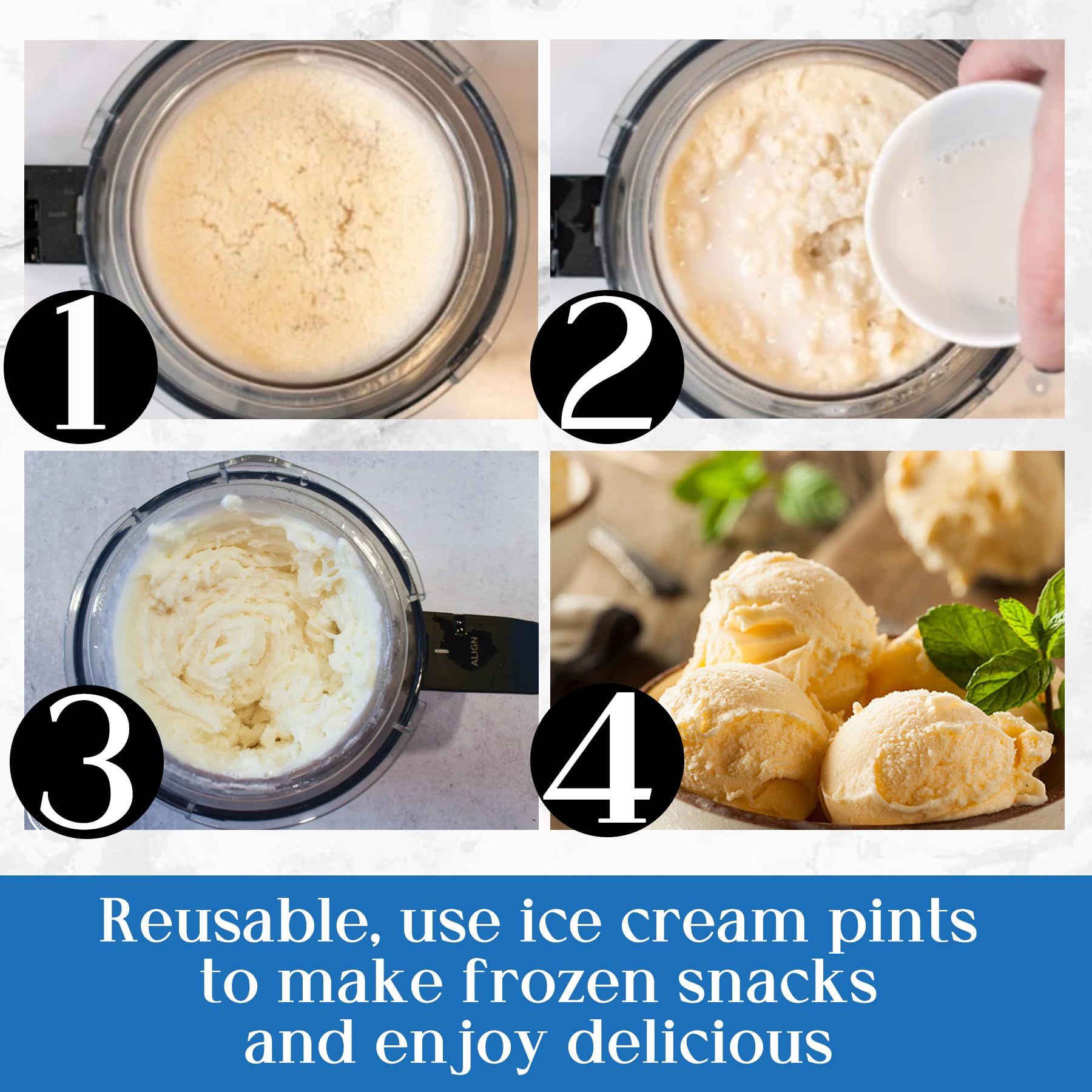 Gropecan Creami pints are reusable with durable BPA-free materials