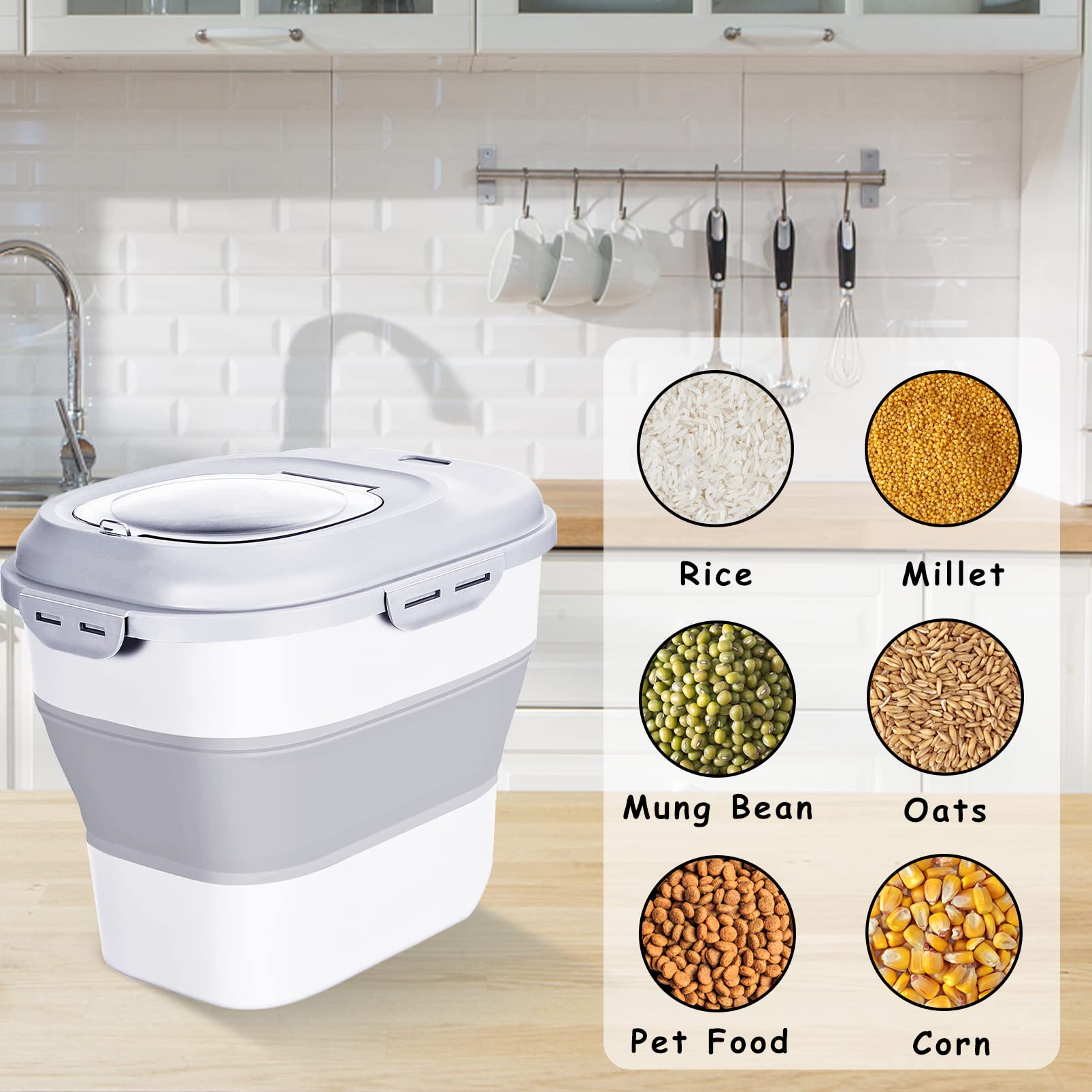 Gropecan measuring cup included for precise portions and quick checks.