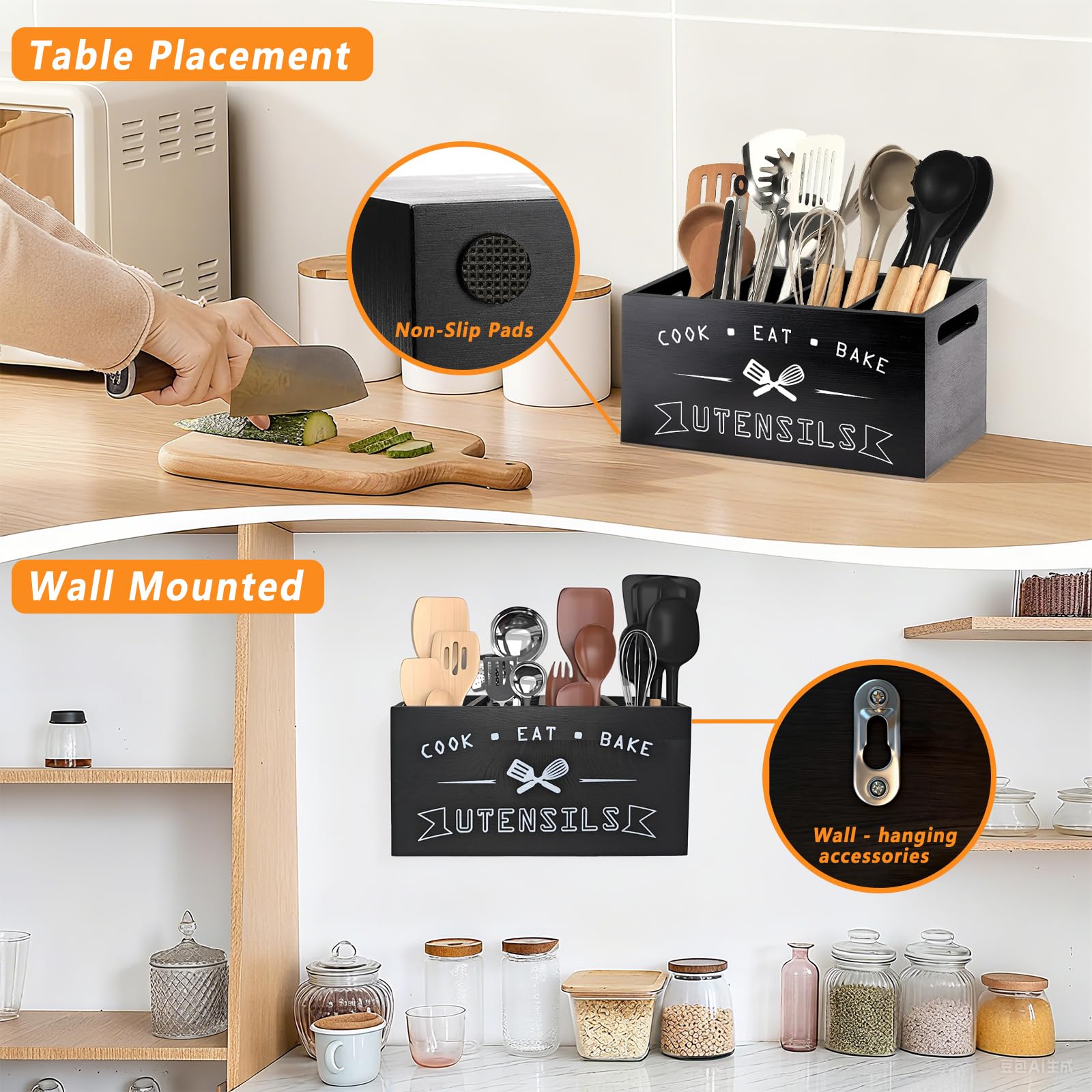 Groqrsn unit fits neatly against the wall on the kitchen counter.