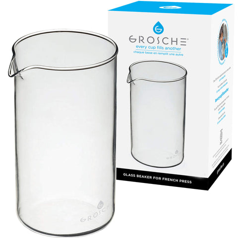 GROSCHE beaker close-up, dishwasher-friendly design for easy cleaning.