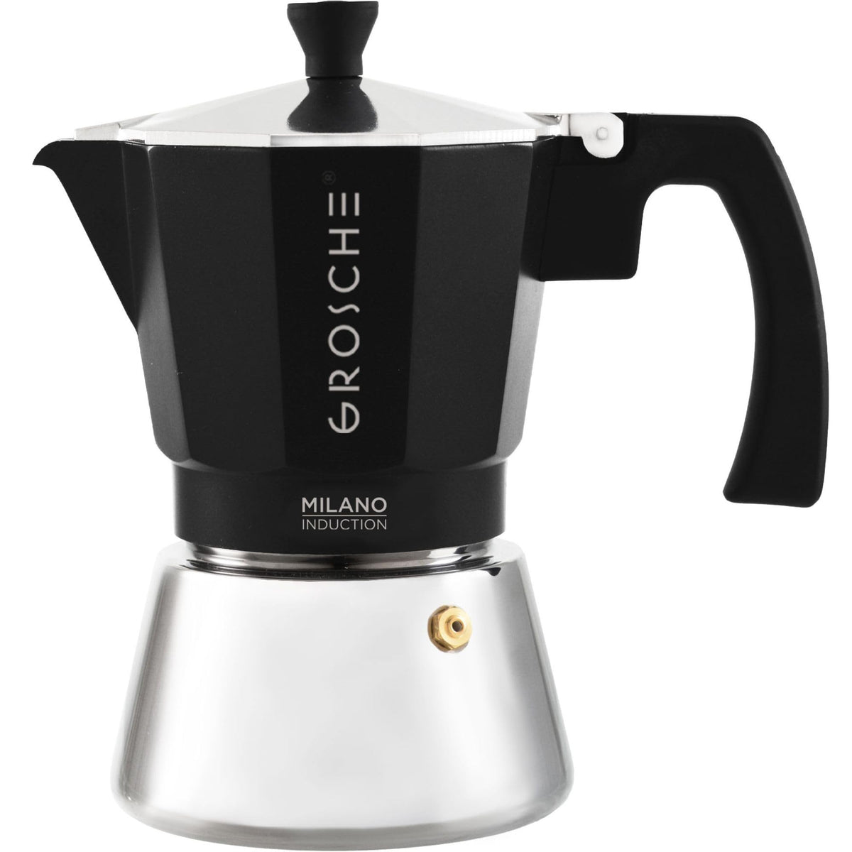 GROSCHE Milano Moka Pot top view, compact design for quick stovetop espresso