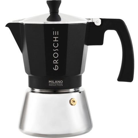 GROSCHE Milano Moka Pot top view, compact design for quick stovetop espresso