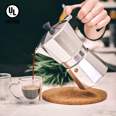 GROSCHE Milano Moka Pot compact for gas, electric, and camping stoves